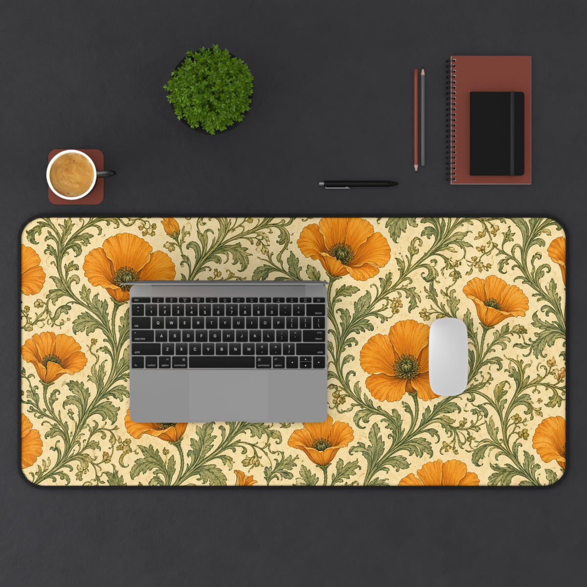 California Poppy Floral Desk Mat | California Poppy Mousepad