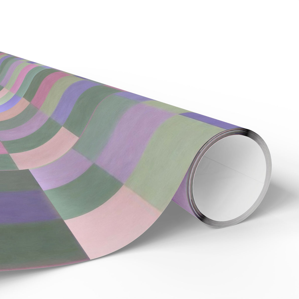 Pastel Rainbow Check wrapping paper Muted pink, sage, lilac checkerboard