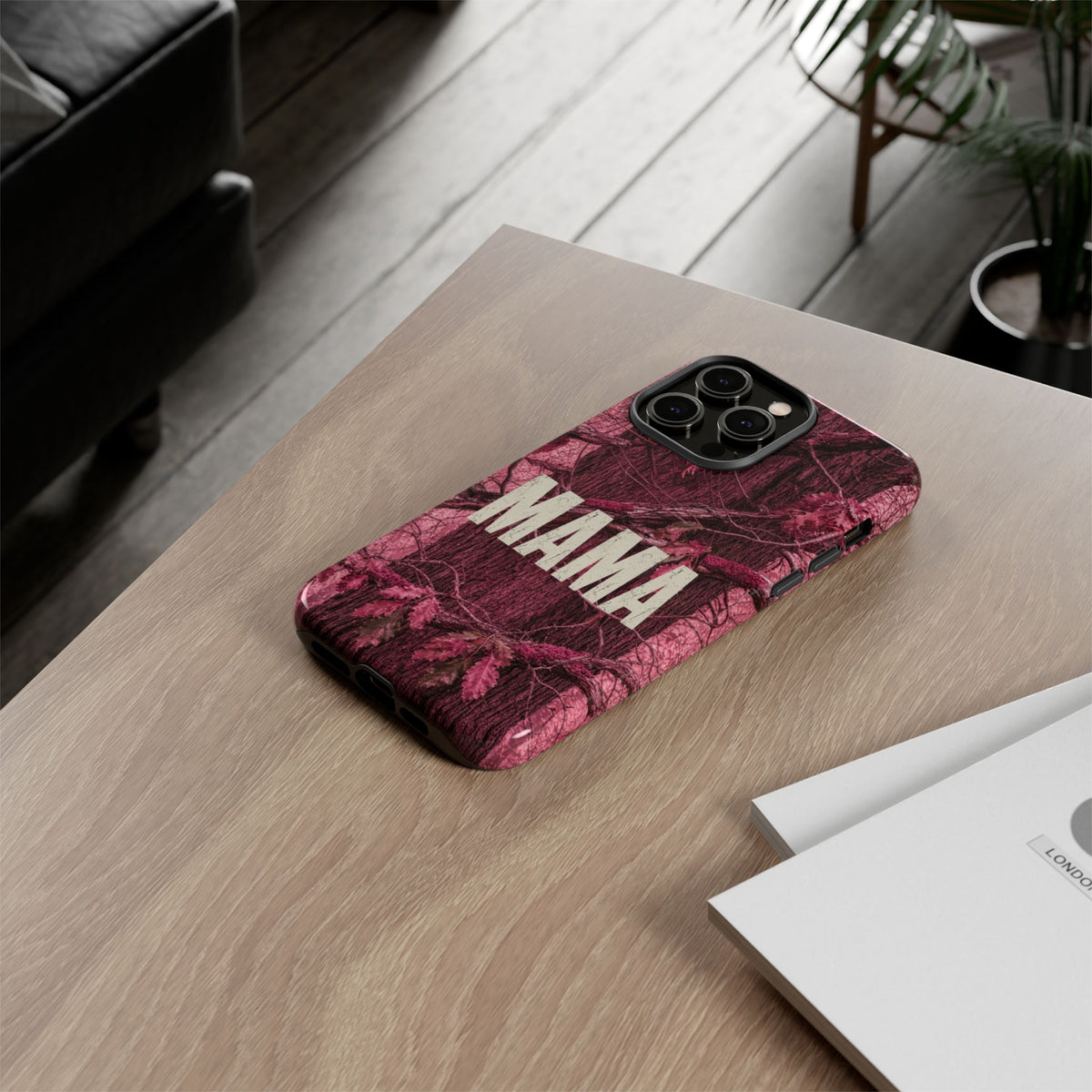 MAMA Pink Camouflage Tough Phone Case