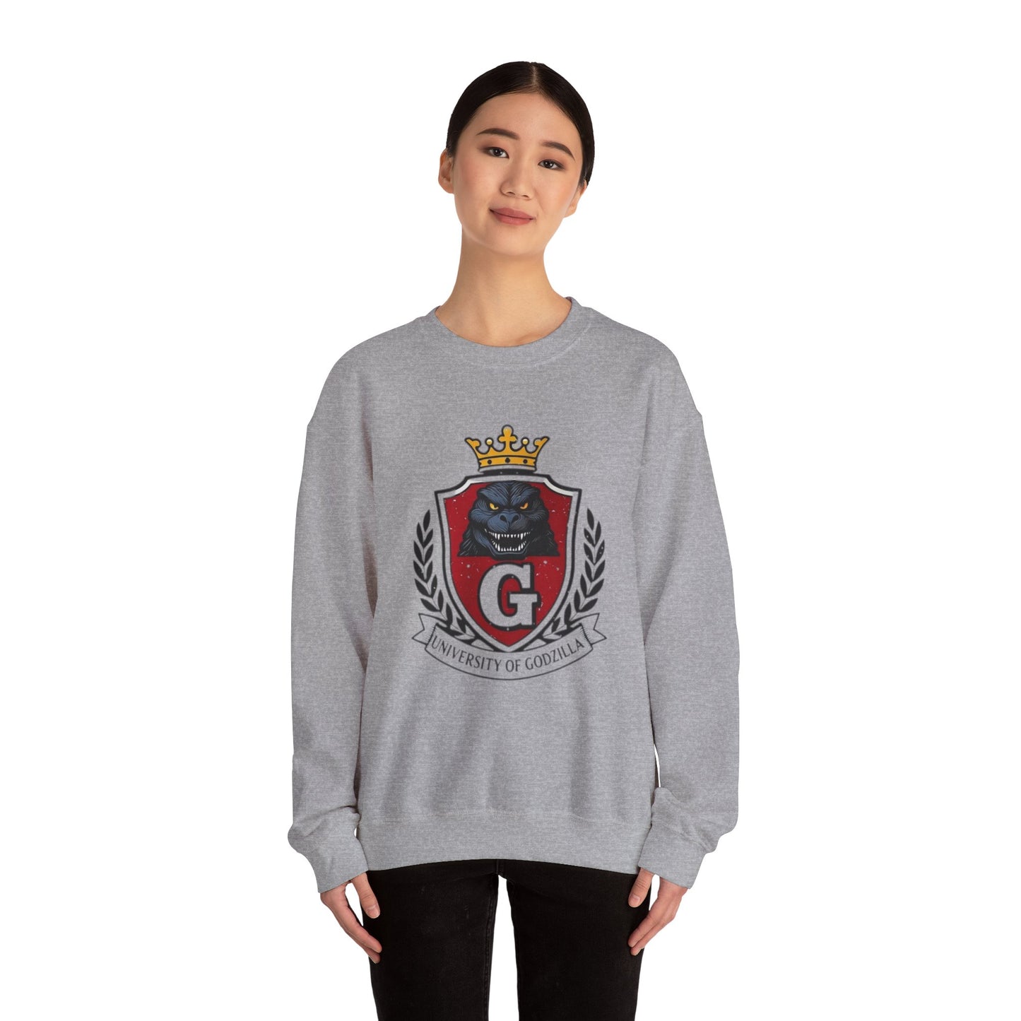 Godzilla University Sweatshirt, Designer Graphic Crewneck, Christmas Gift, Godzilla Shirt, Unique Pullover