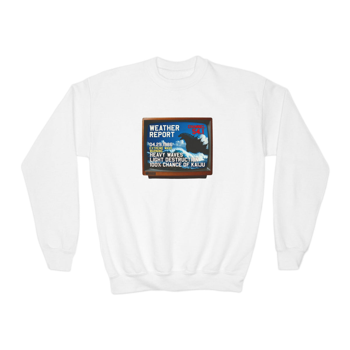 Youth Kaiju Weather Sweatshirt - 90% Chance of Fun