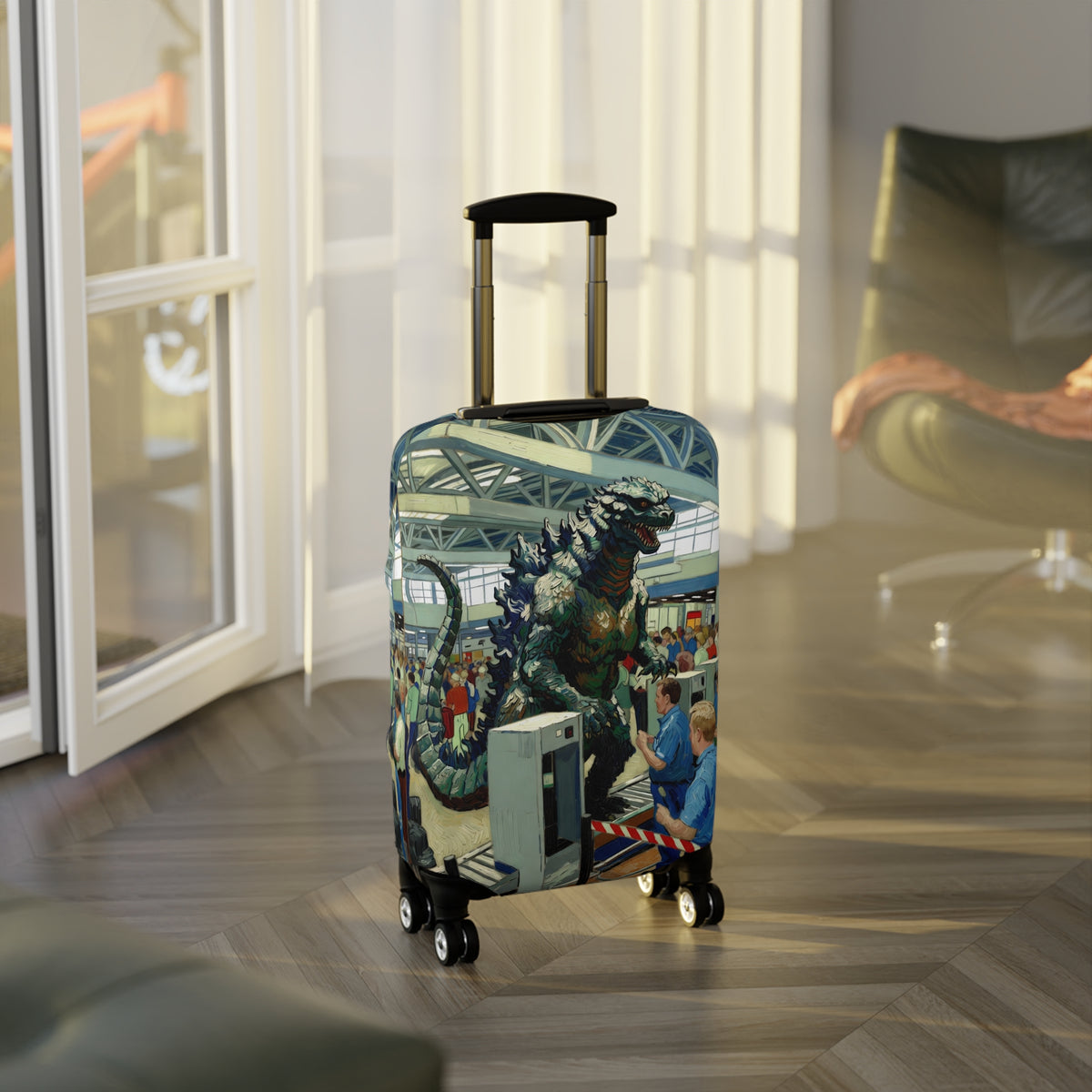 Giant Monster Airport Luggage Cover - Funny Travel Suitcase Protector