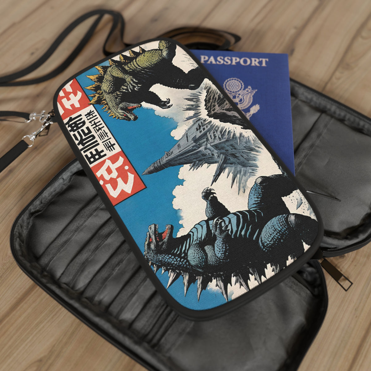 Vintage Japanese Comic Art Passport Wallet - Retro Travel Holder
