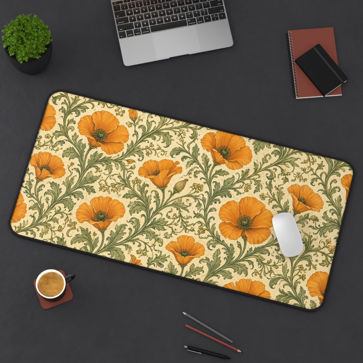 California Poppy Floral Desk Mat | California Poppy Mousepad