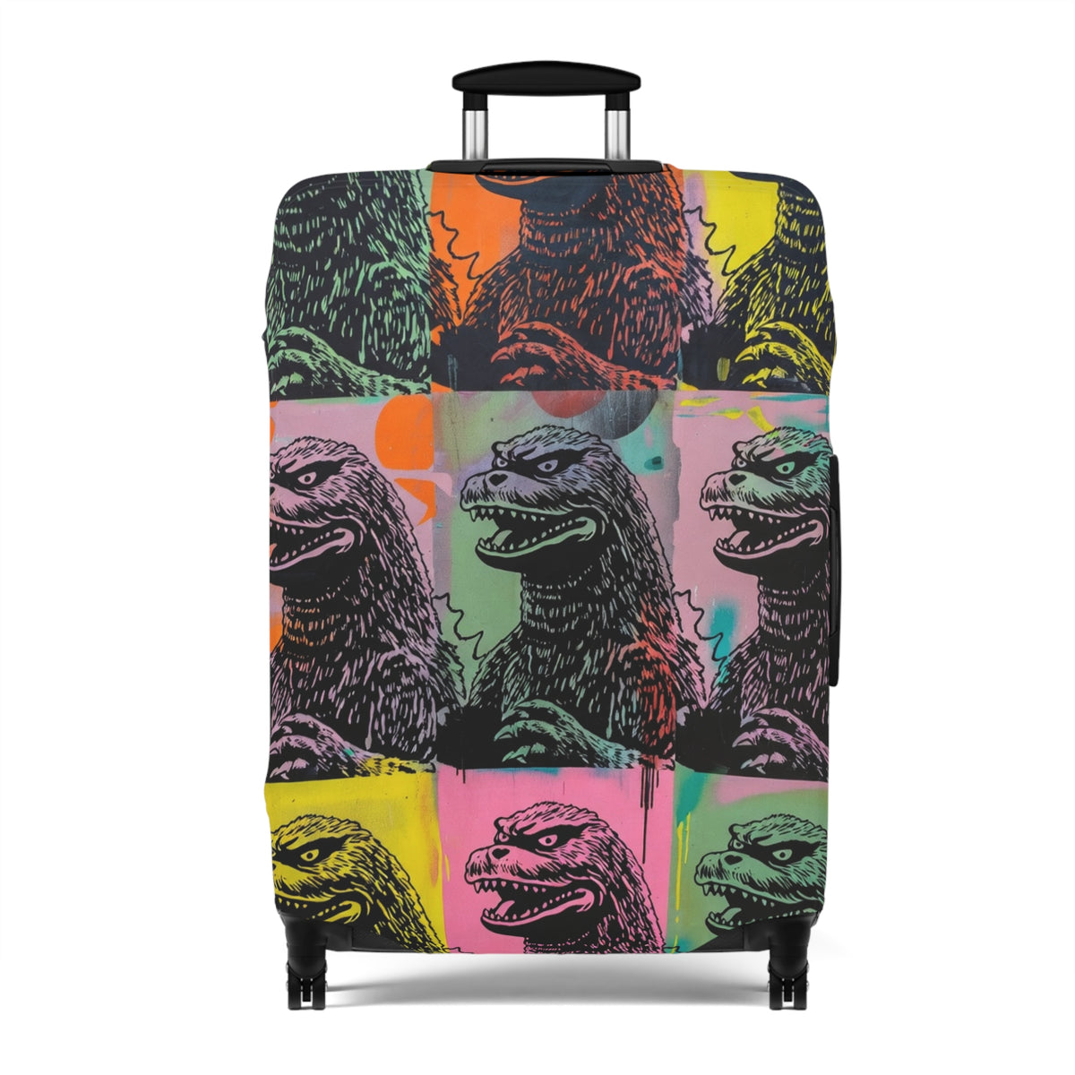 Pop Art Monster Luggage Cover - Fun Travel Gift for Suitcase Lovers