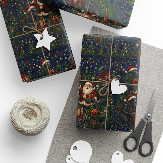 Santa Alien Christmas Wrapping Paper