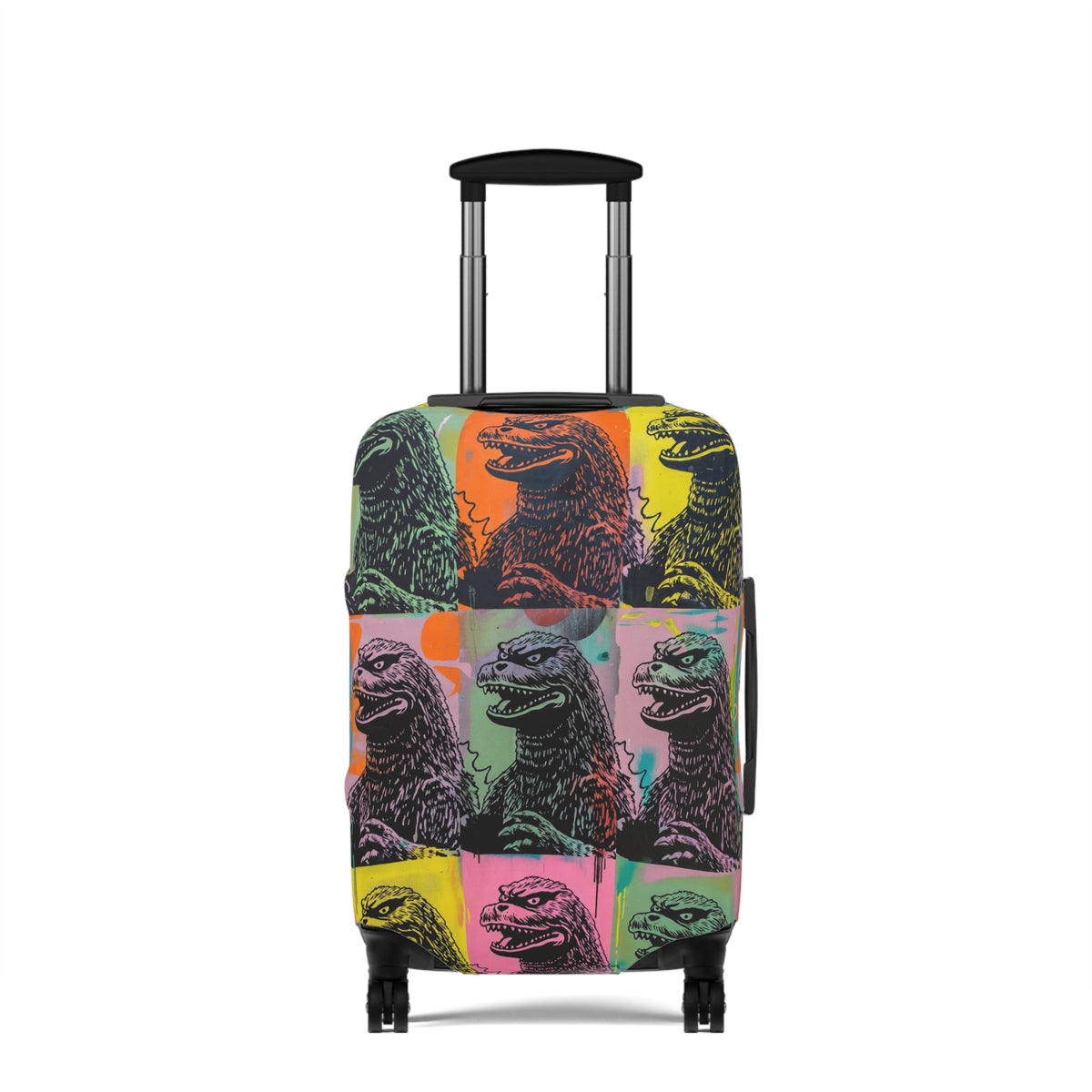 Pop Art Monster Luggage Cover - Fun Travel Gift for Suitcase Lovers