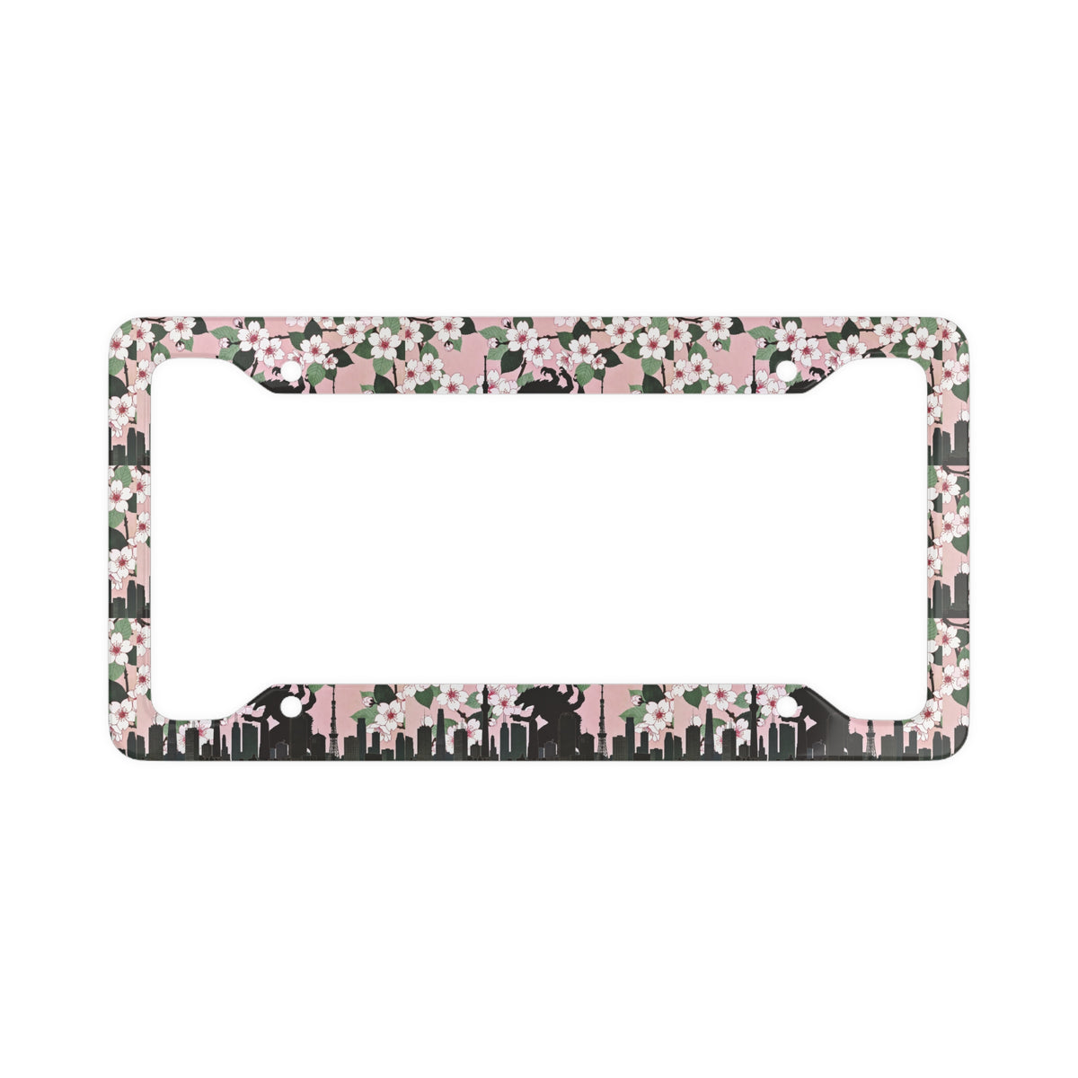 Kaiju Tokyo License Plate Frame | Japanese Cherry Blossom Car Decal