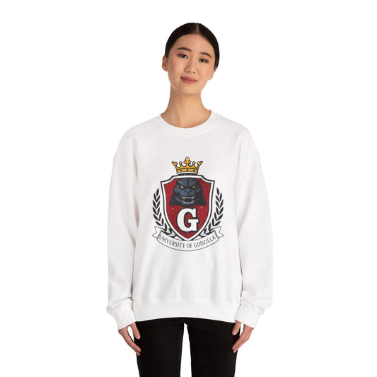 Godzilla University Sweatshirt, Designer Graphic Crewneck, Christmas Gift, Godzilla Shirt, Unique Pullover