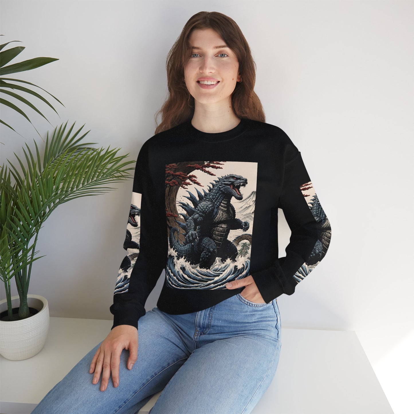 Retro Godzilla Crewneck Sweatshirt - Unisex Heavy Blend™