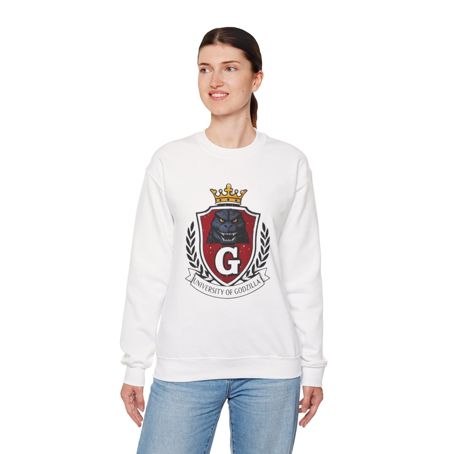 Godzilla University Sweatshirt, Designer Graphic Crewneck, Christmas Gift, Godzilla Shirt, Unique Pullover