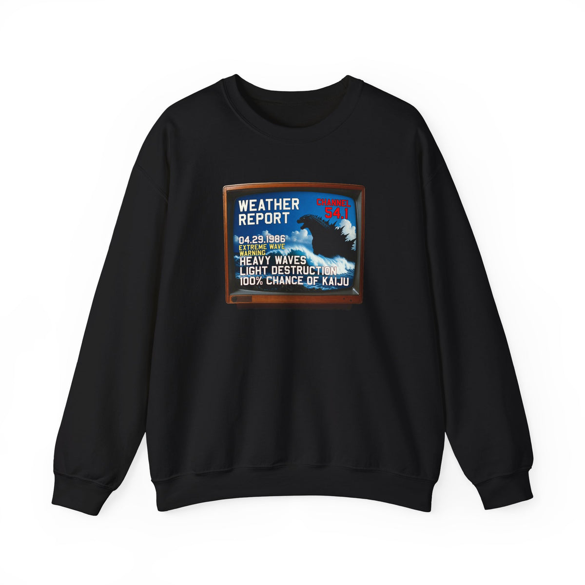 Kaiju Weather Report Sweatshirt | Retro Japanese Monster Graphic Crewneck