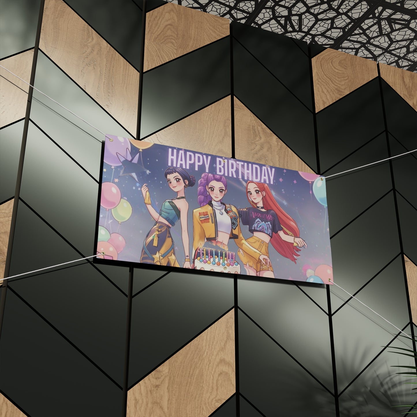 Happy Birthday Kpop Banner, Kpop birthday decoration