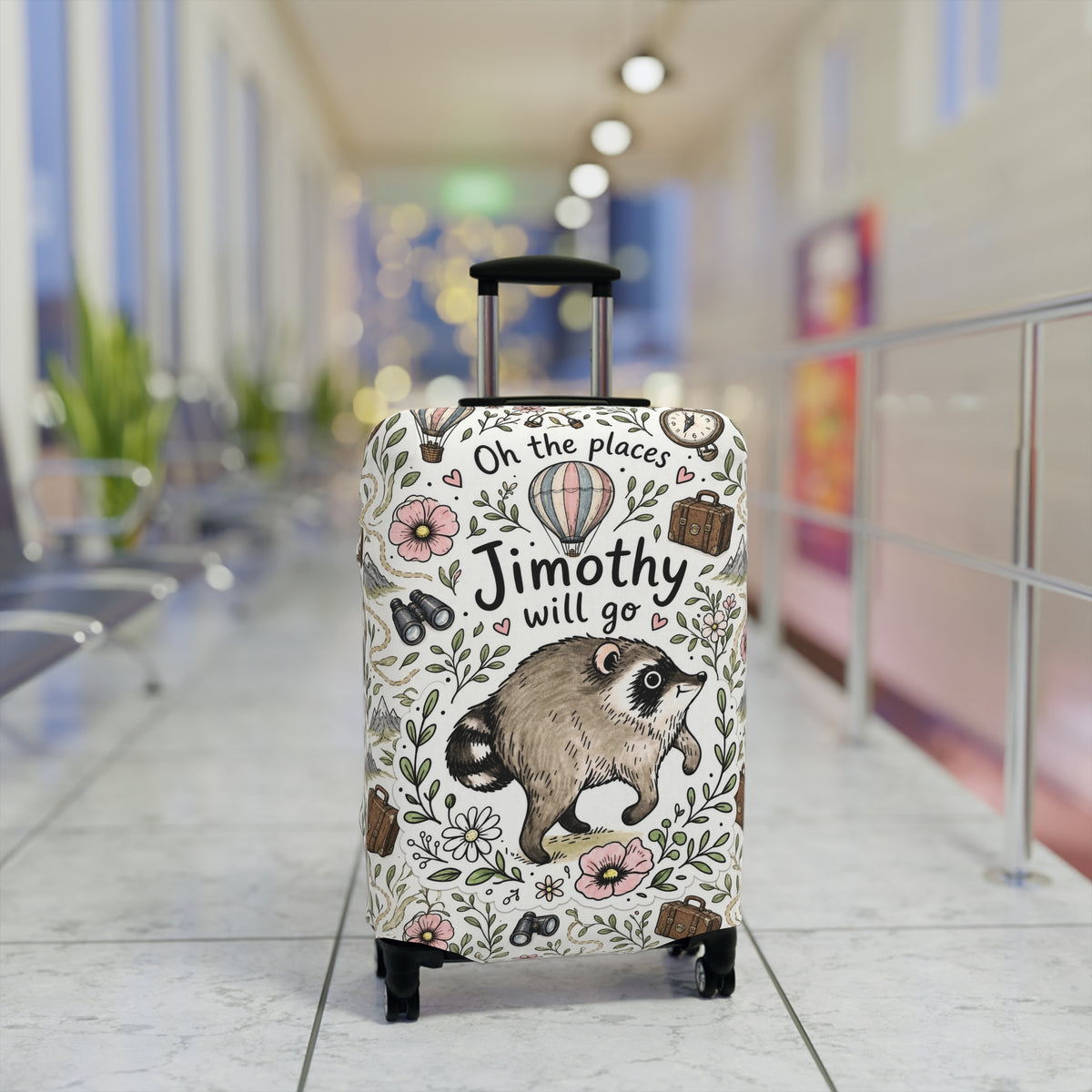 Jimothy Raccoon Luggage Cover - Cute Funny Raccoon Suitcase Cover