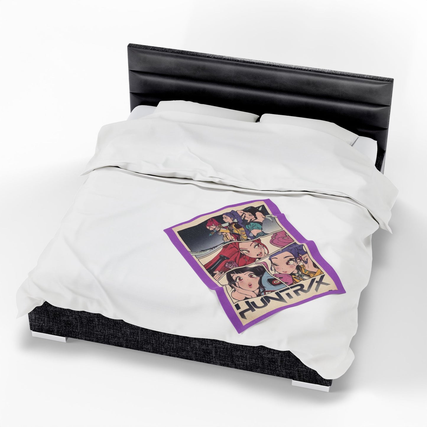 Kpop blanket, kpop art Velveteen Plush Blanket — Kawaii Comic Panel Throw