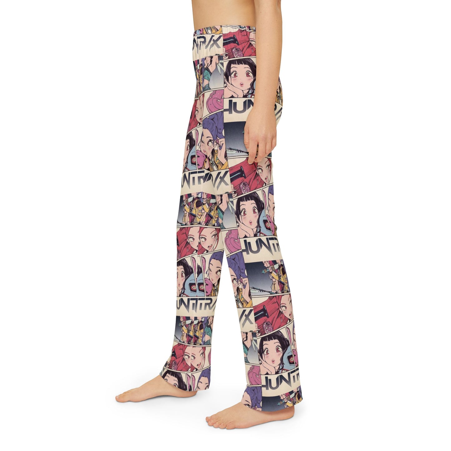 Kpop Kids Anime Comic Lounge Pants — All-Over-Print Cartoon Panels