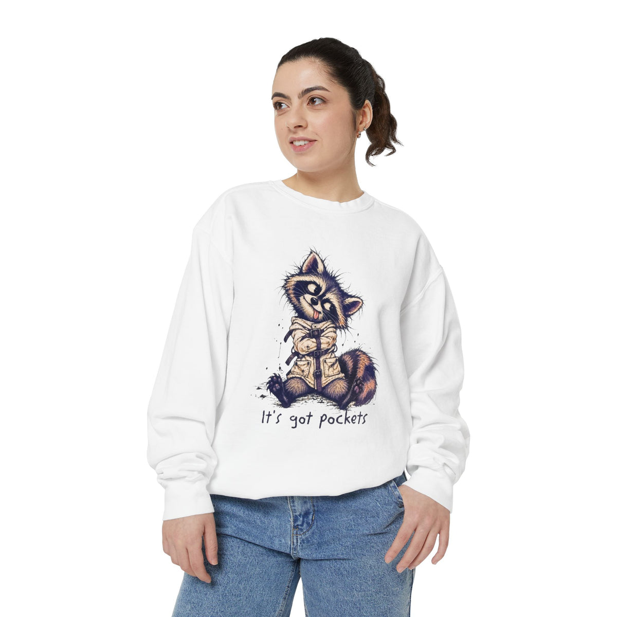 It’s Got Pockets Raccoon Sweatshirt