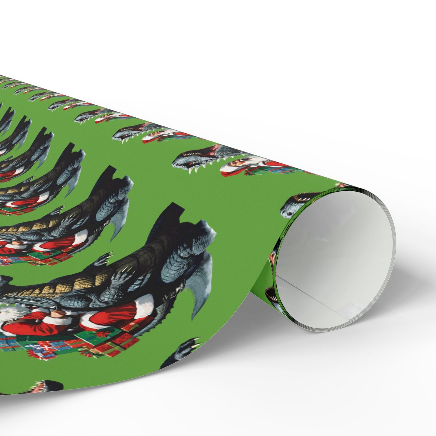 Godzilla Santa Vintage Christmas Wrapping Papers