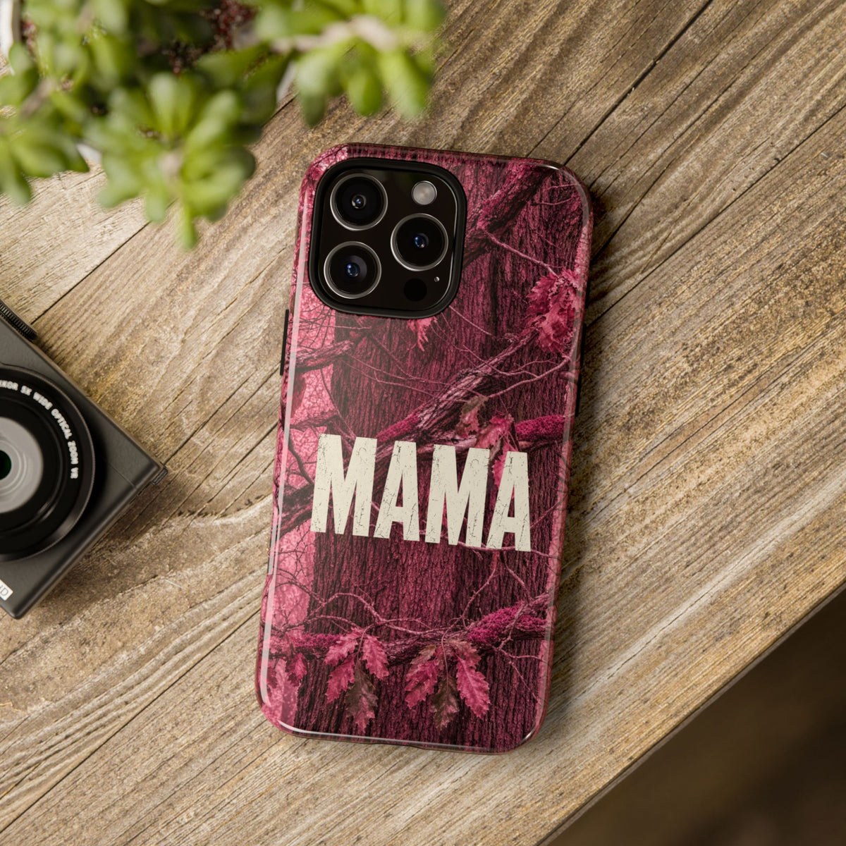 MAMA Pink Camouflage Tough Phone Case