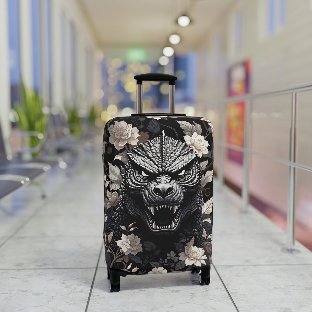 Giant Monster Face Luggage Cover - Bold Travel Gift for Him or Her