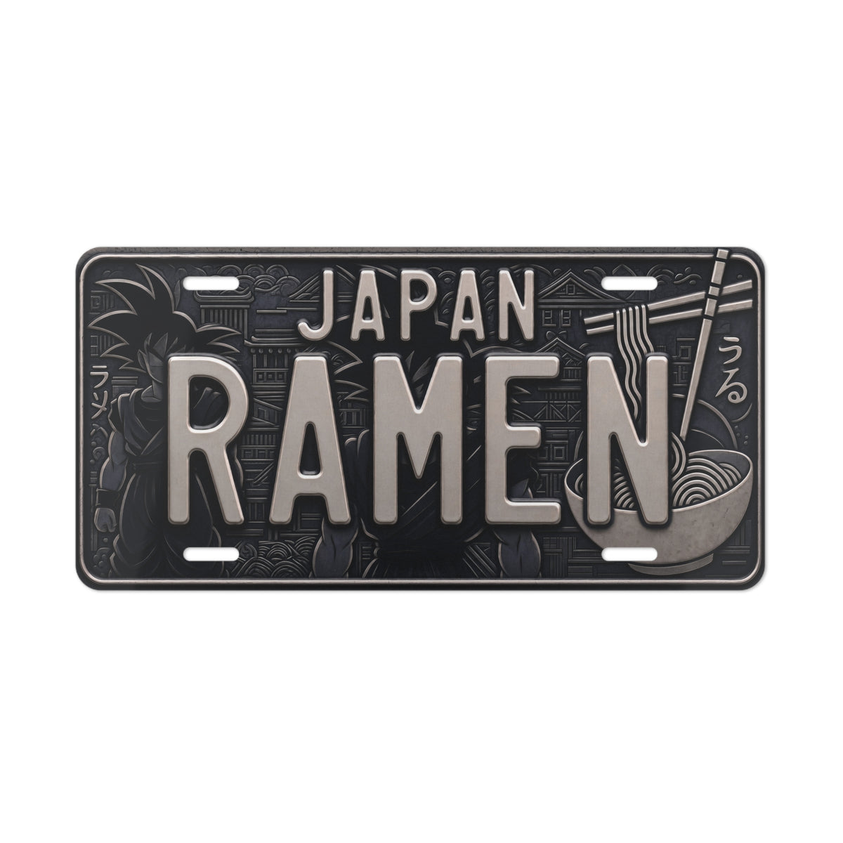 Japan Anime Ramen Metal Vanity License Plate - 12" x 6" Decorative Plate