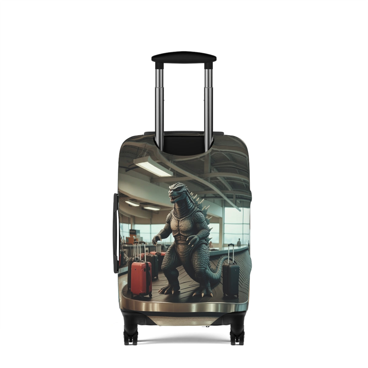 Funniest Monster Airport Luggage Cover - Fun Vintage Travel Suitcase Protector