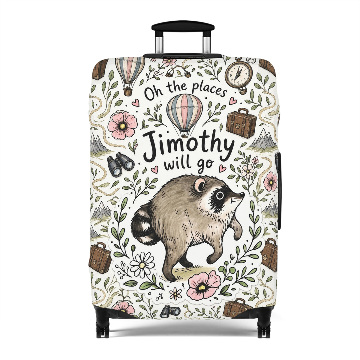 Jimothy Raccoon Luggage Cover - Cute Funny Raccoon Suitcase Cover
