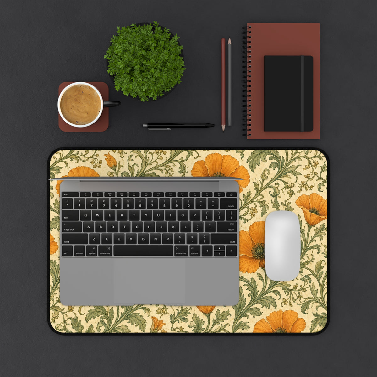 California Poppy Floral Desk Mat | California Poppy Mousepad
