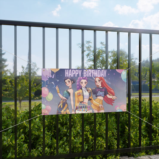 Happy Birthday Kpop Banner, Kpop birthday decoration