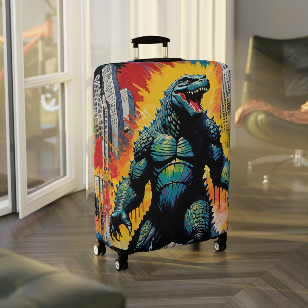 Vintage Monster Travel Luggage Cover - Unique Suitcase Protector for Adventurers