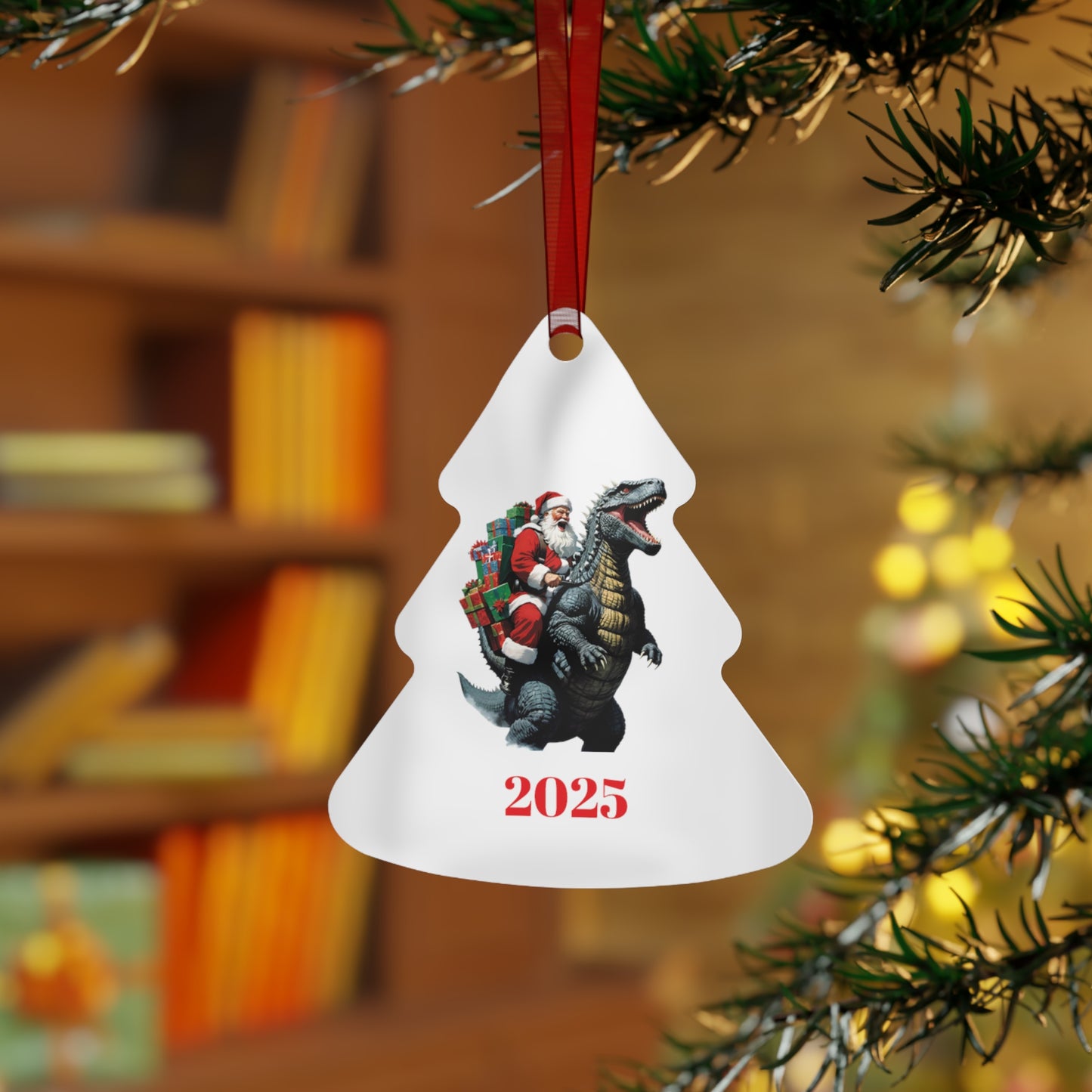 Christmas Ornament Metal Ornaments - Godzilla and Santa Clause 2025