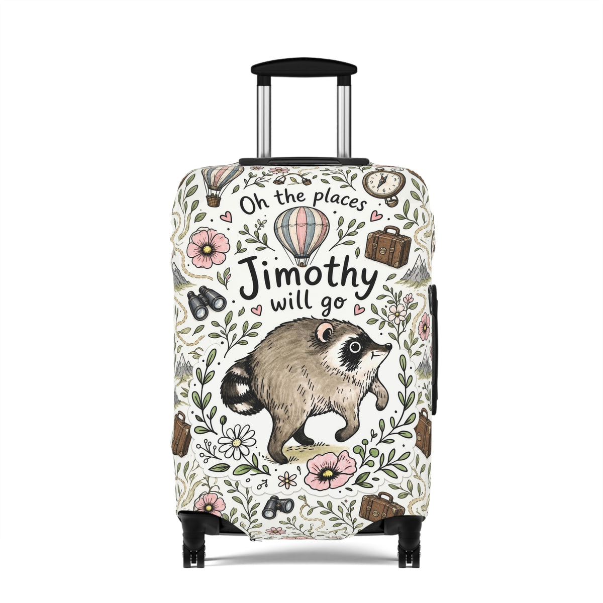 Jimothy Raccoon Luggage Cover - Cute Funny Raccoon Suitcase Cover