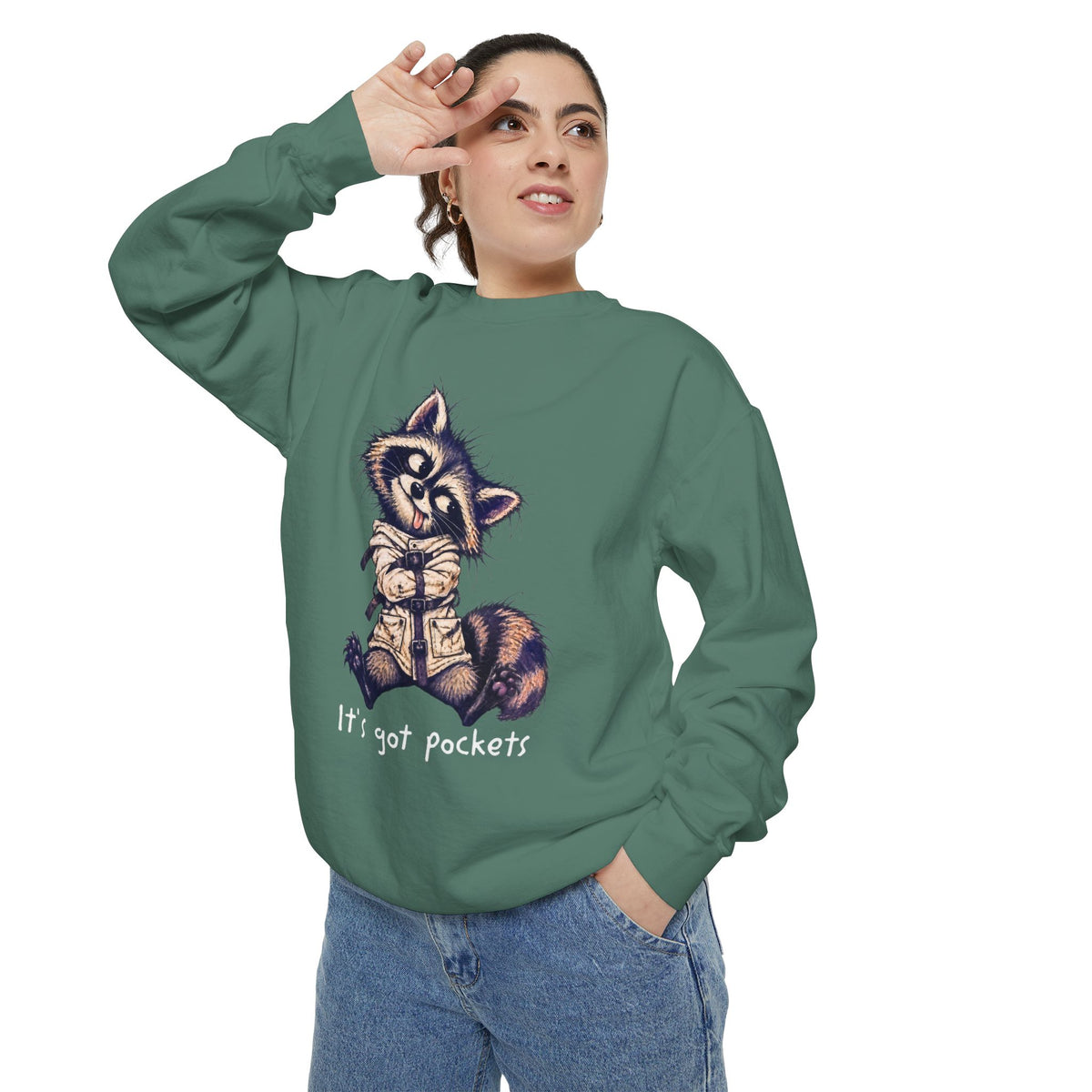 It’s Got Pockets Raccoon Sweatshirt