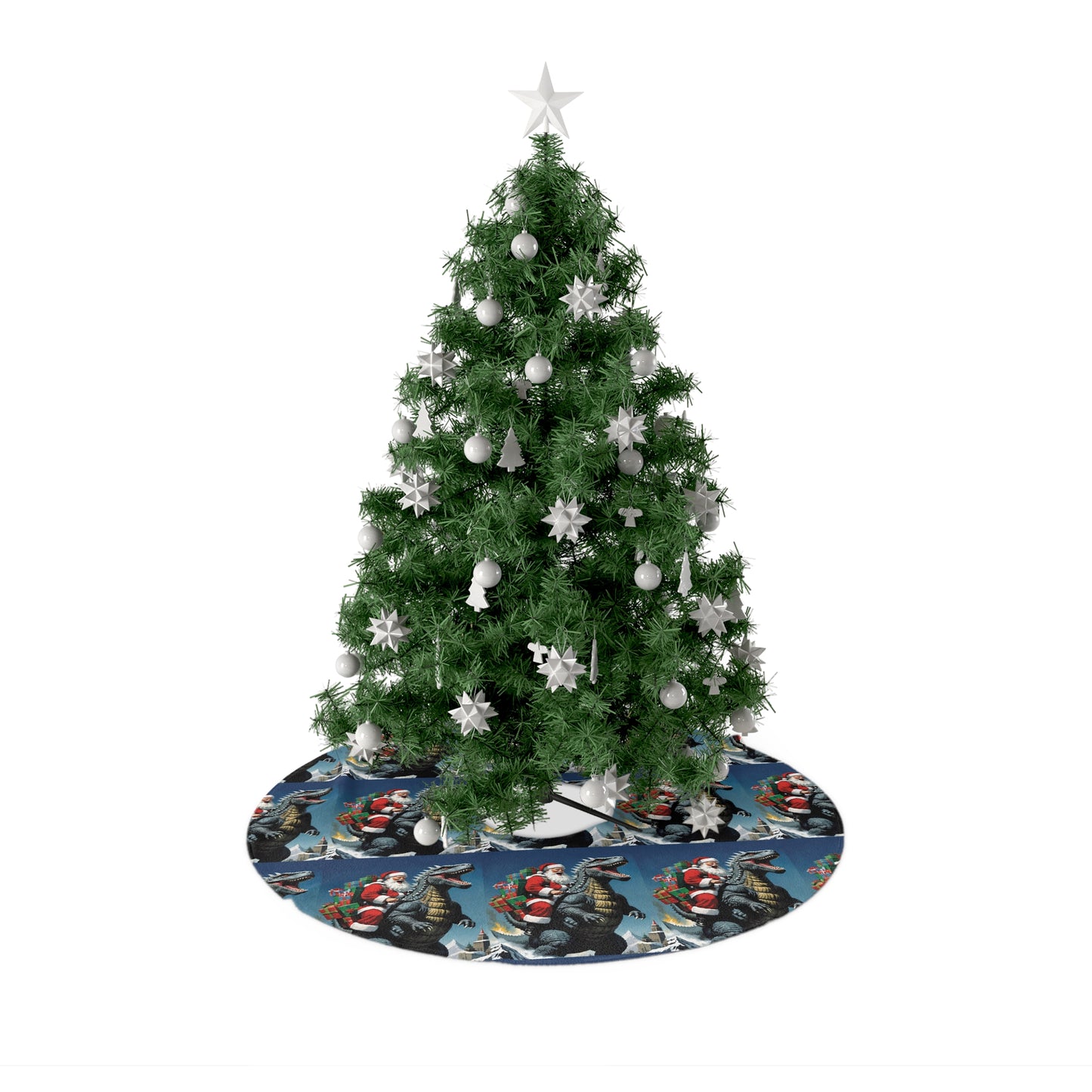 Godzilla Santa Christmas Tree Skirt