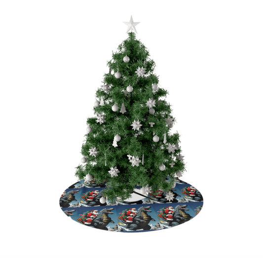 Godzilla Santa Christmas Tree Skirt
