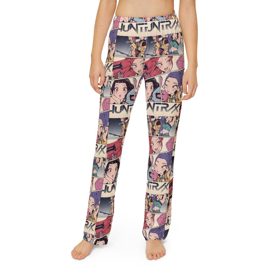Kpop Kids Anime Comic Lounge Pants — All-Over-Print Cartoon Panels