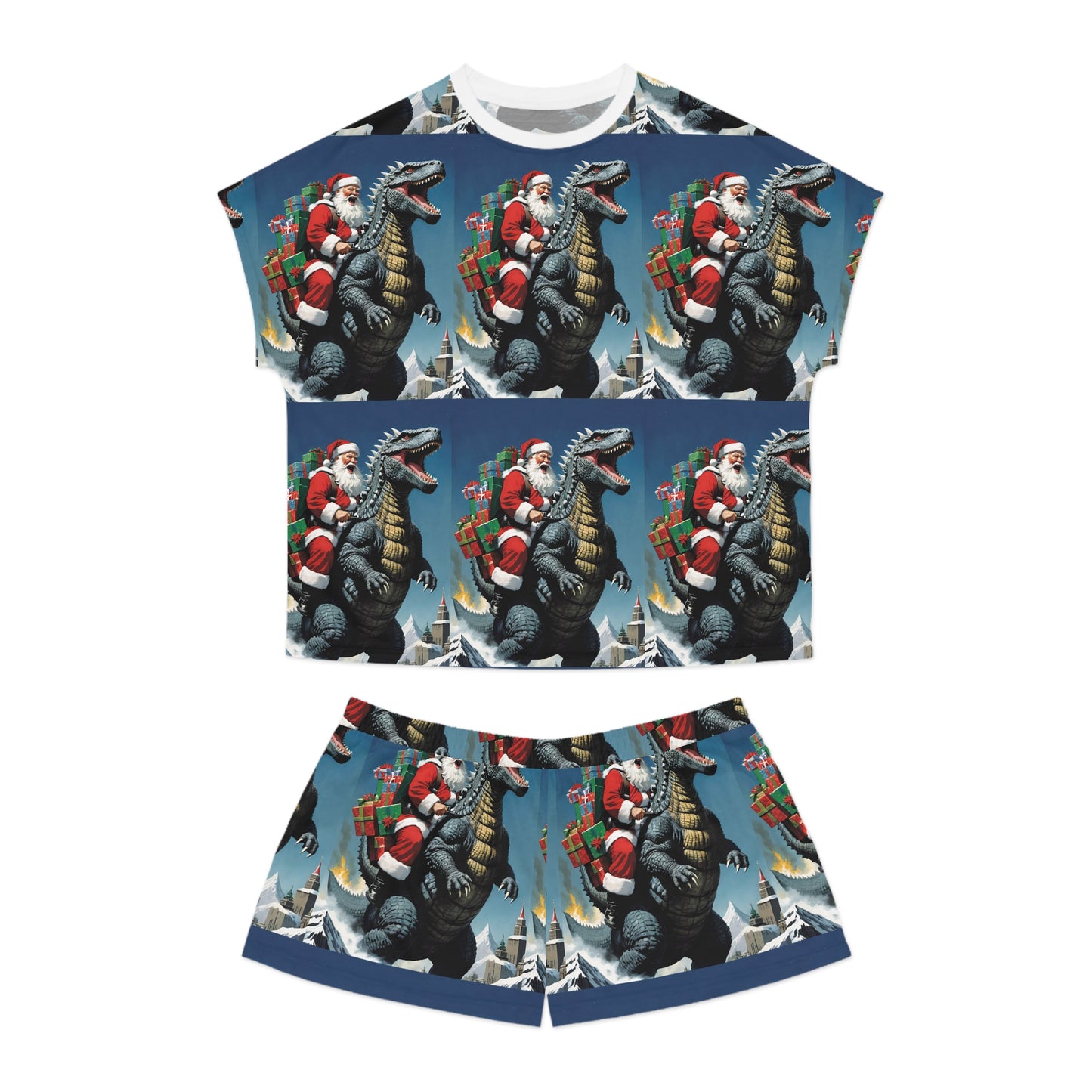 Santa Godzilla Women's Pajama Set