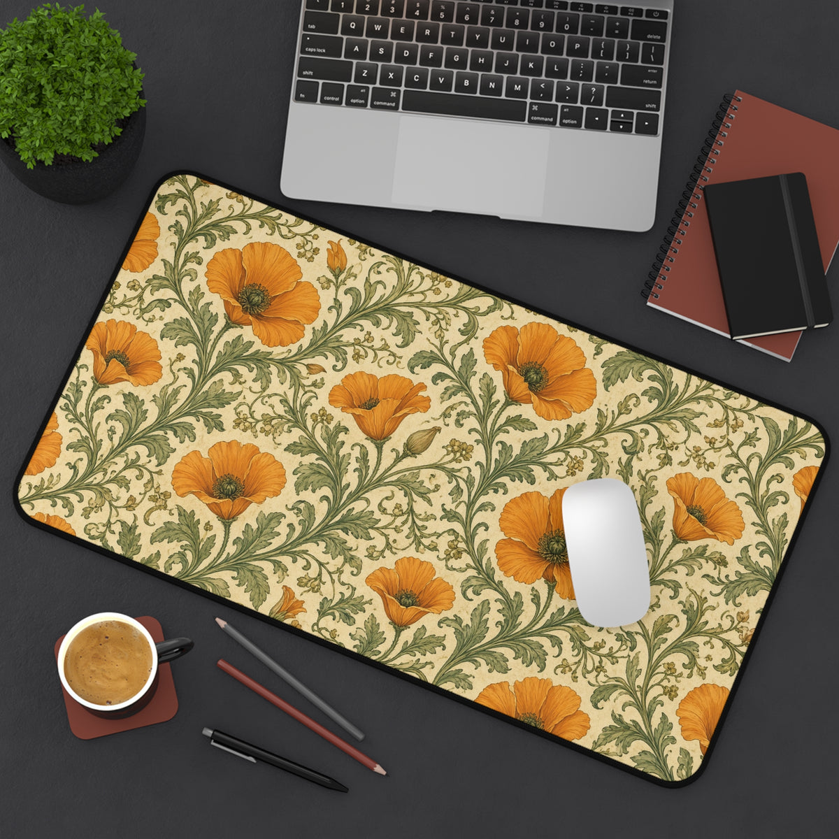 California Poppy Floral Desk Mat | California Poppy Mousepad