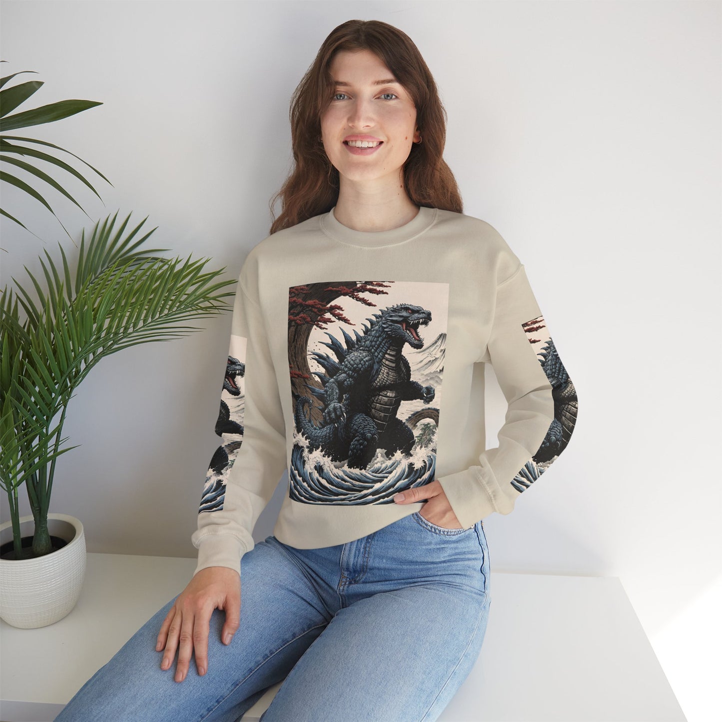 Retro Godzilla Crewneck Sweatshirt - Unisex Heavy Blend™