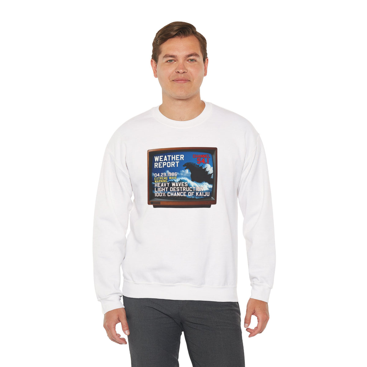 Kaiju Weather Report Sweatshirt | Retro Japanese Monster Graphic Crewneck