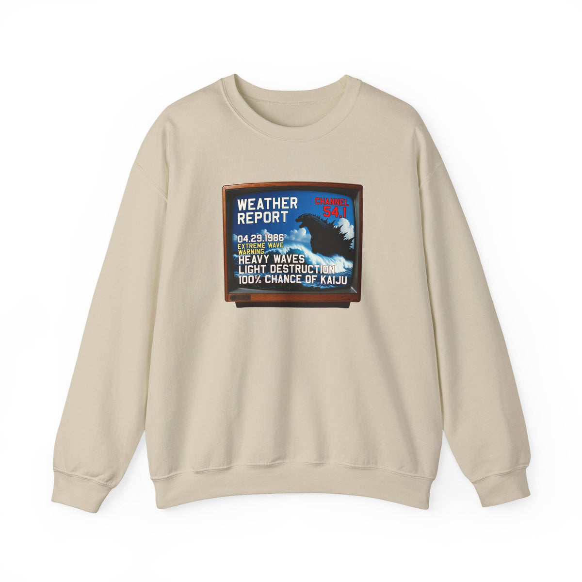 Kaiju Weather Report Sweatshirt | Retro Japanese Monster Graphic Crewneck
