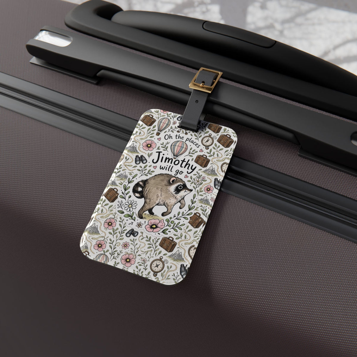 Jimothy Raccoon Travel Luggage Tag | Funny Travel Gifts