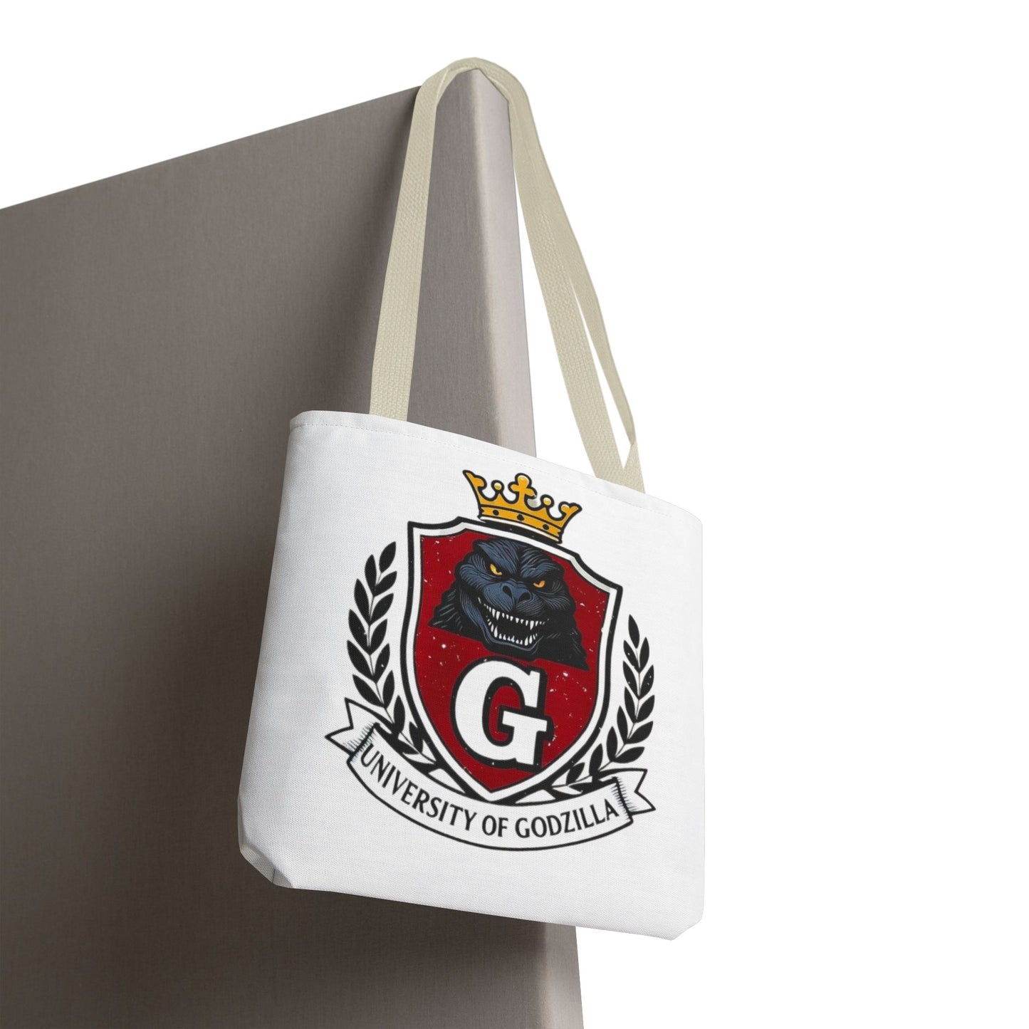 Godzilla University Tote Bag | Fun Bag, Gift for Movies Fans, Cute Carryall, College Spirit, Party Favor, Art Print