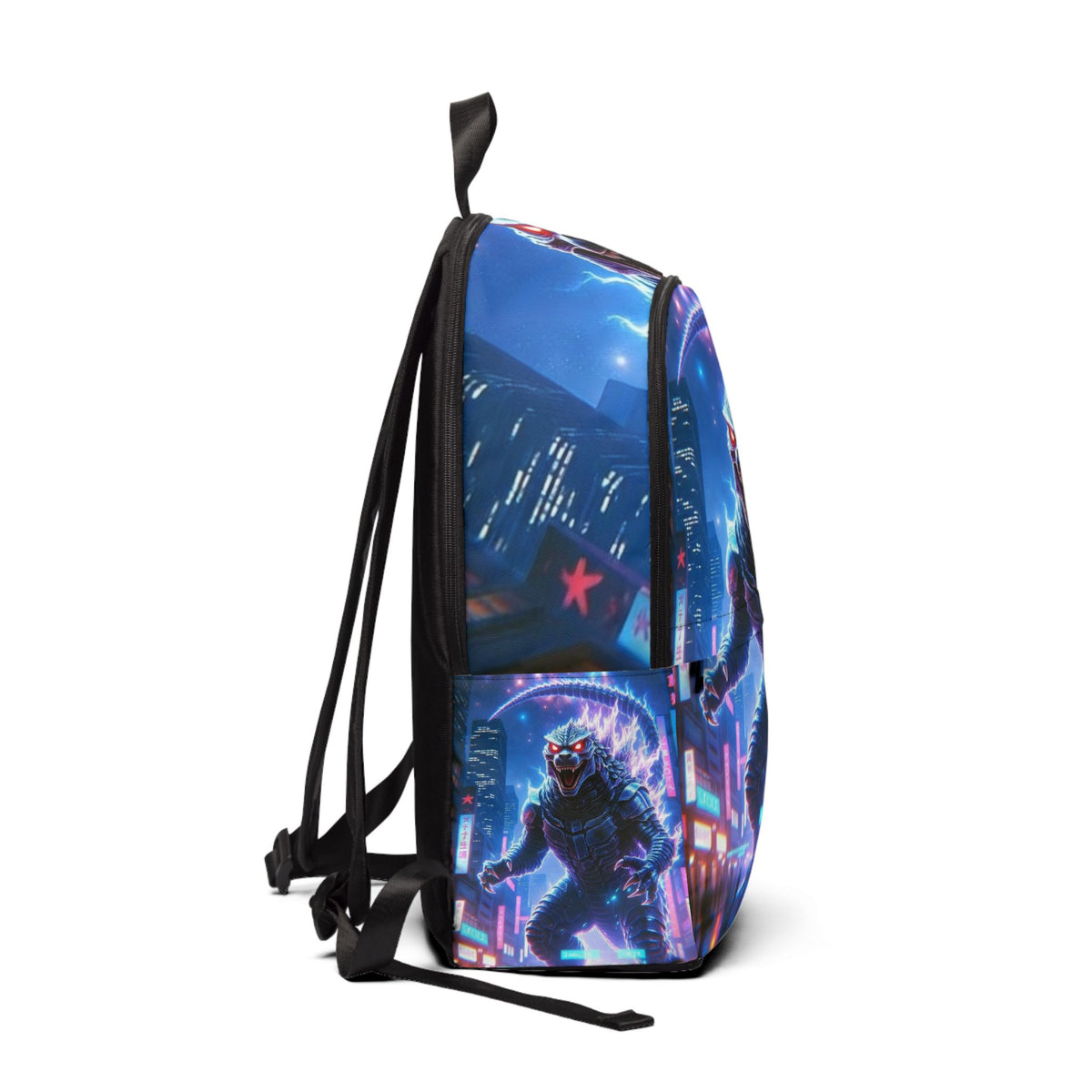 Neon Kaiju Monster Backpack | City Night Creature Design