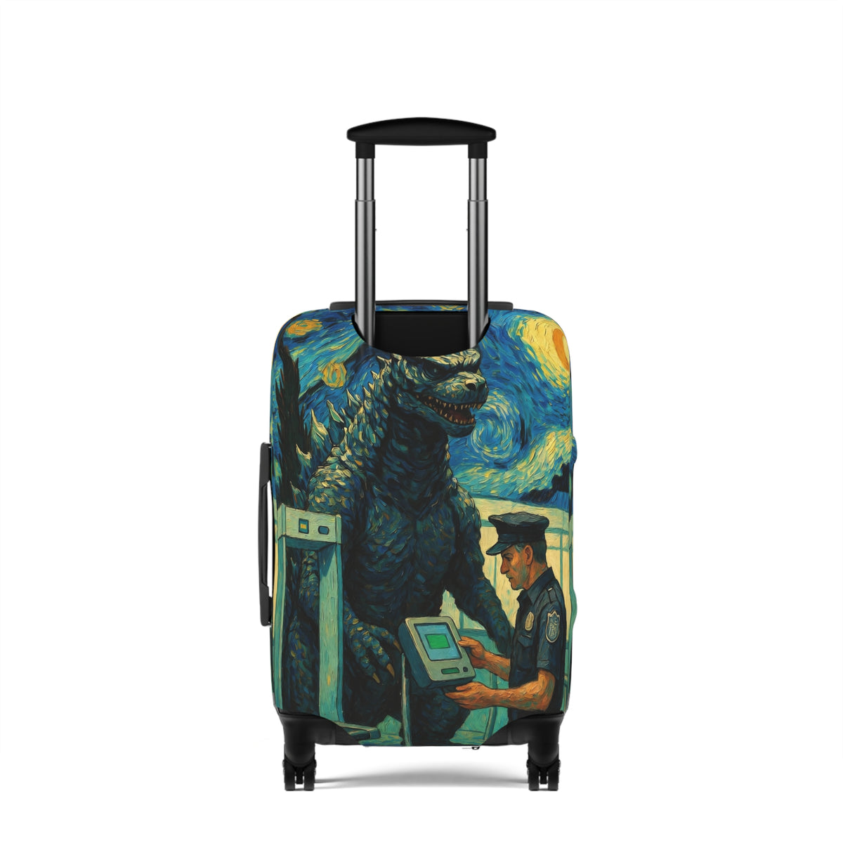 Funny Giant Monster Airport Suitcase Cover | Surreal Night Sky Luggage Protector