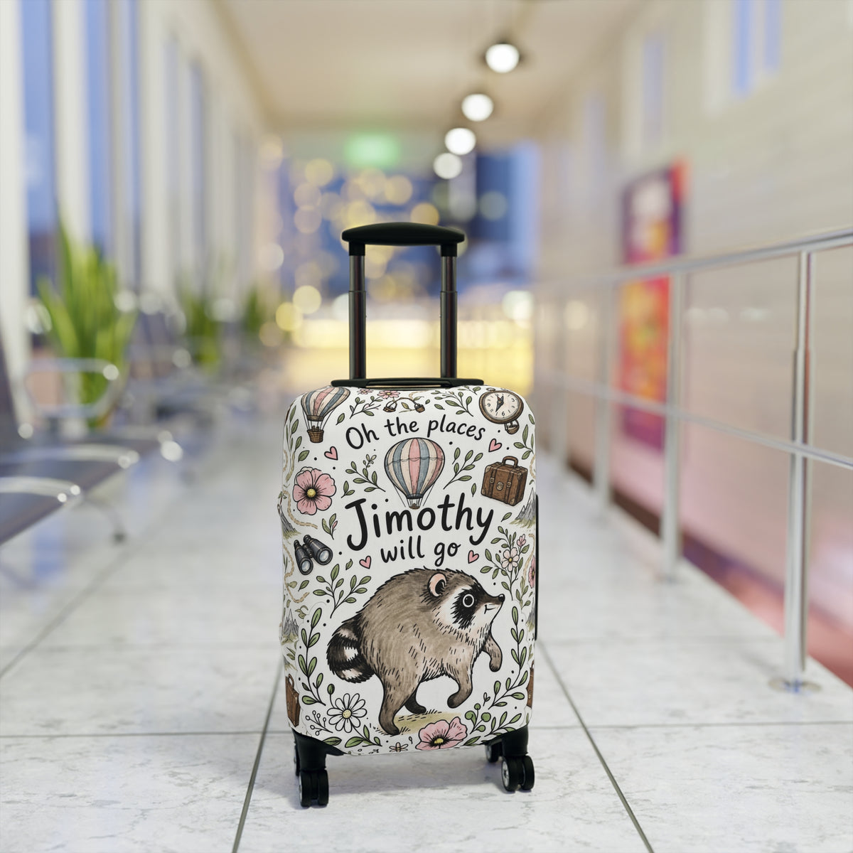 Jimothy Raccoon Luggage Cover - Cute Funny Raccoon Suitcase Cover