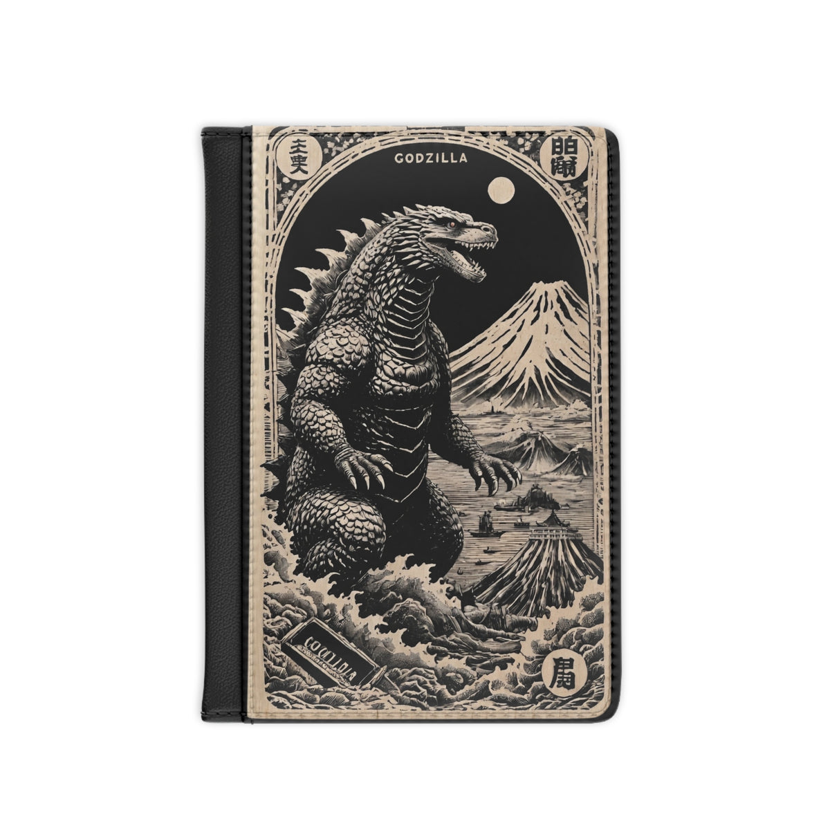 Vintage Kaiju Passport Cover - Retro Monster Anime RFID Travel Wallet