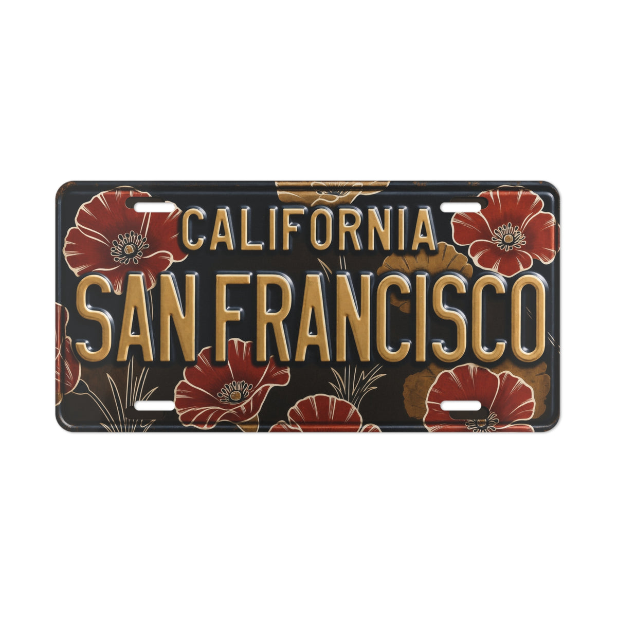 San Francisco Poppy Vanity Plate | California Poppy License Plate