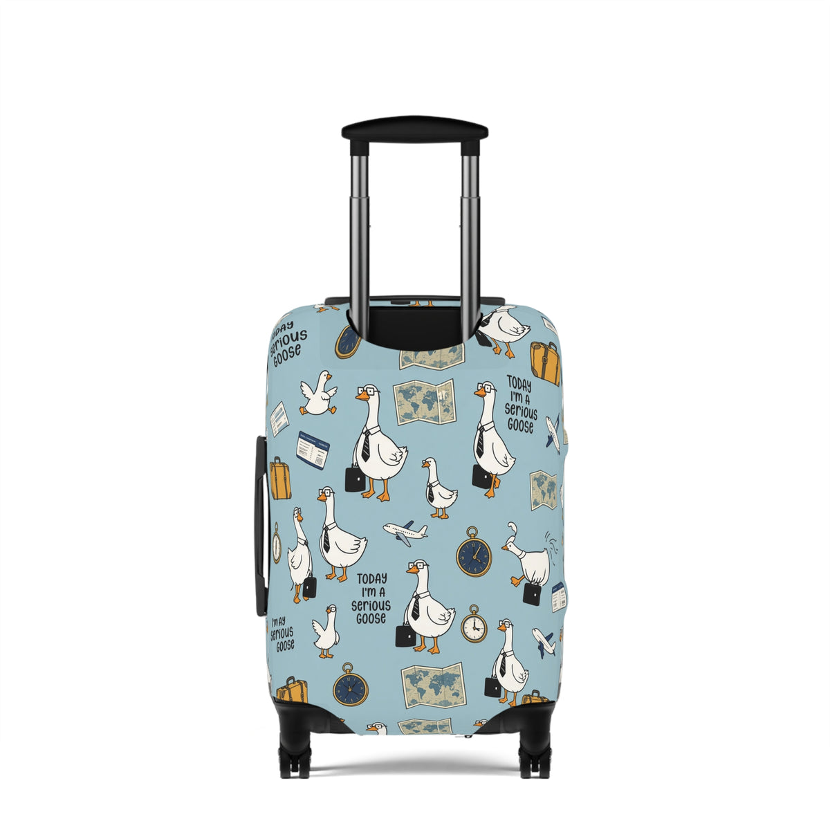 Today I'm A Serious Goose - Funny Goose Luggage Cover | Cute Cartoon Suitcase Protector