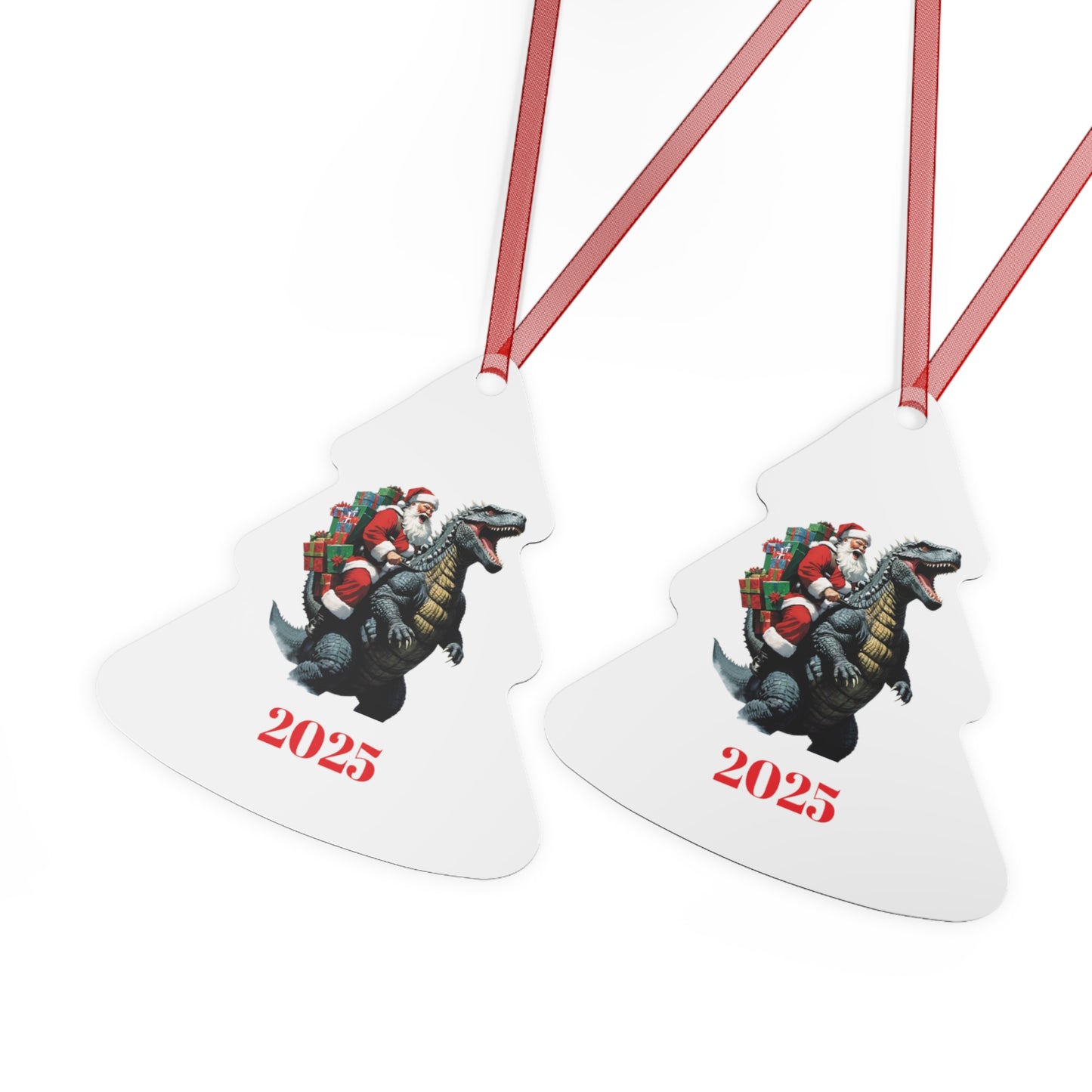 Christmas Ornament Metal Ornaments - Godzilla and Santa Clause 2025